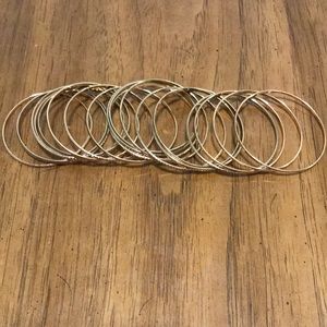 Aldo Gold Tone Etched Bangles Set Of 20.